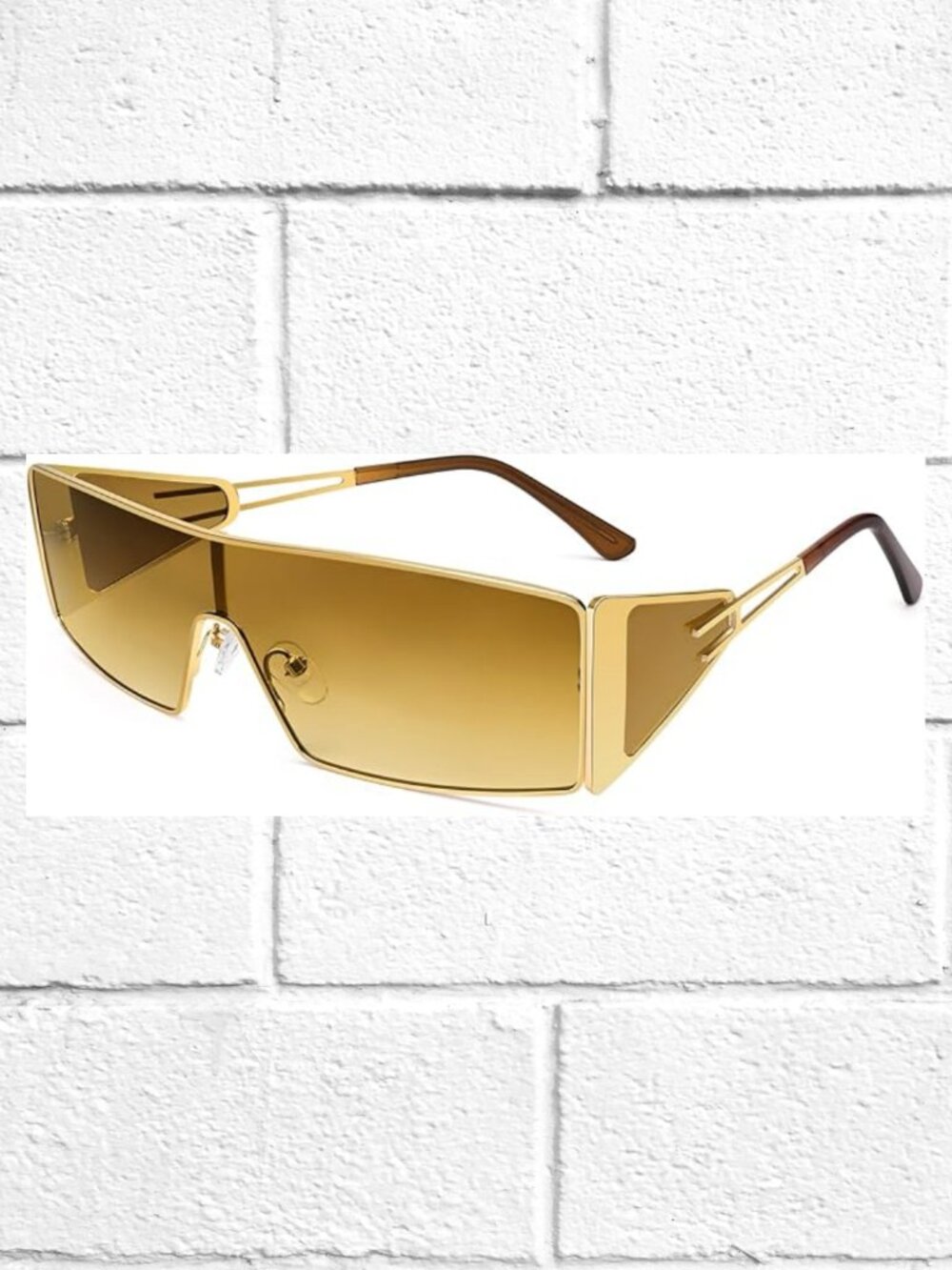 New in Box! Dollger Y2K Wrap-Around Sunglasses - Metal Frame and UV-Ray Blocking